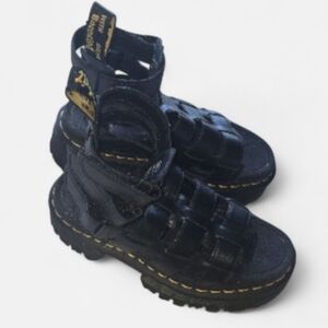 Dr. Martens Ricki Nappa Lux Leather Platform Gladiator Sandals